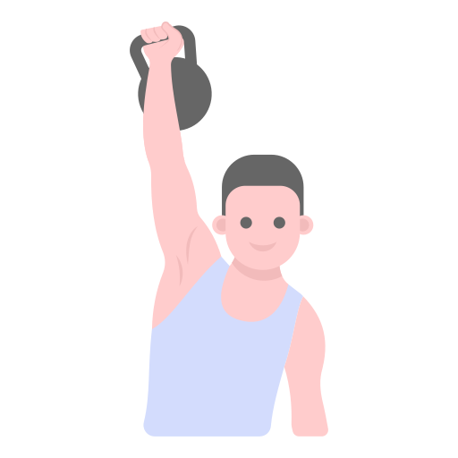 man lifting kettlebell