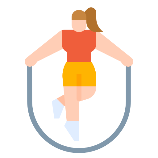 strong woman jumping rope