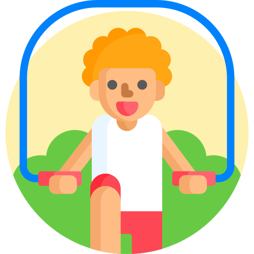 man jumping rope with high knees