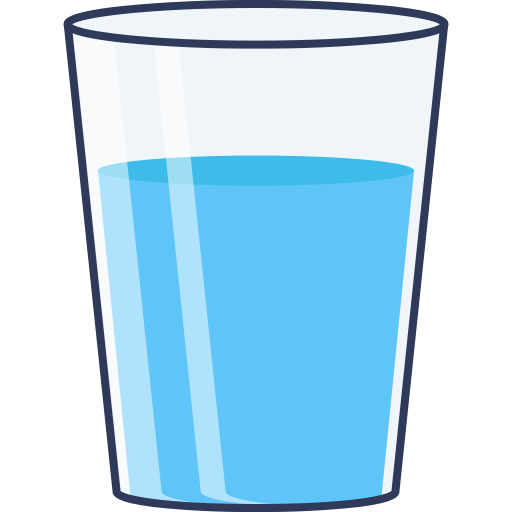 a glass of water