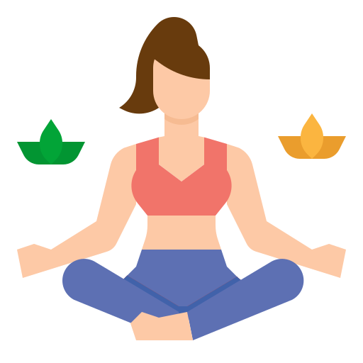 woman practicing breathing meditating